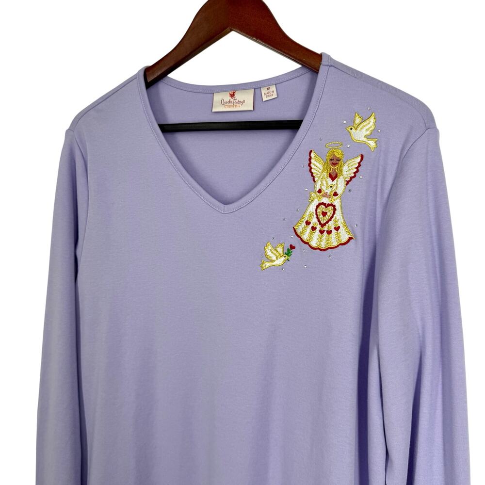 New Nwot Quacker Factory Plus Size 1x Purple Ange… - image 4